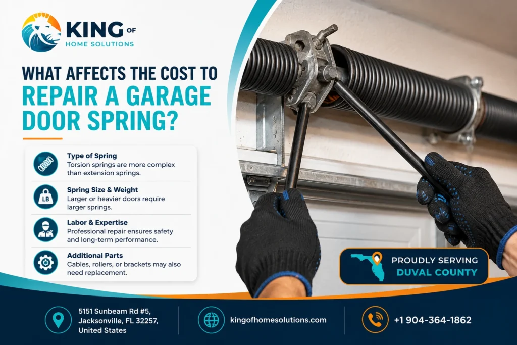 what affects the cost to repair a garage door spring?