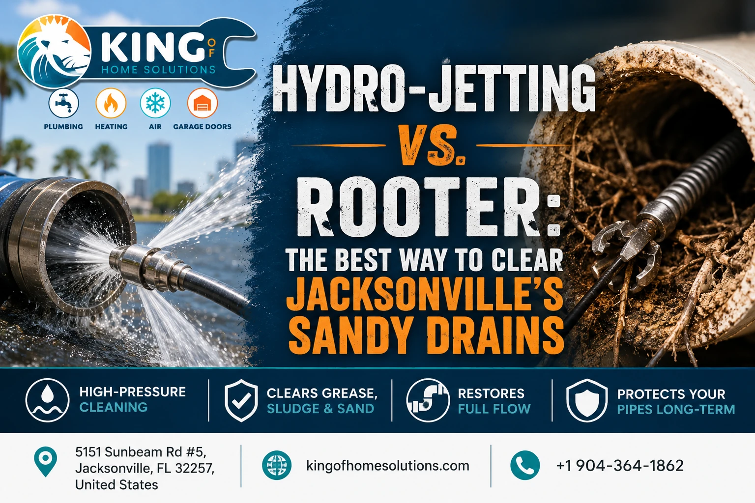 Hydro-Jetting vs. Rooter for Jacksonville Sandy Drains