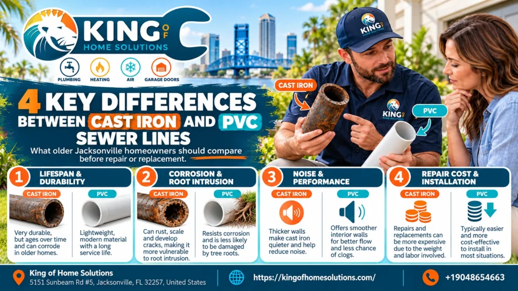 Cast Iron vs. PVC: Sewer Lines for Older Jax Homes