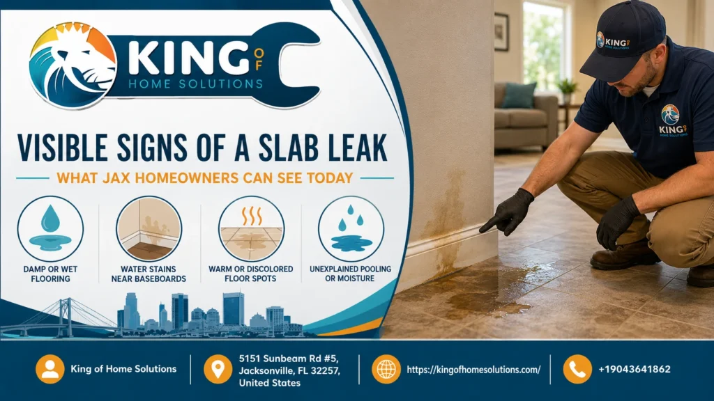 visible signs of slab leaks