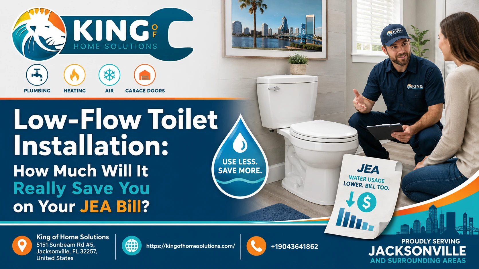 Low-Flow Toilet Installation: Save on Your JEA Bill