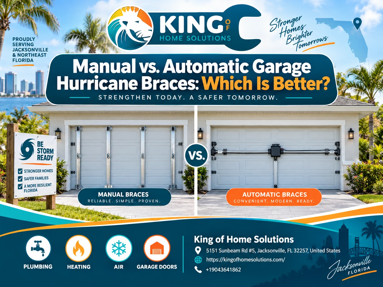 Manual vs. Automatic Garage Hurricane Braces: Which Is Better?