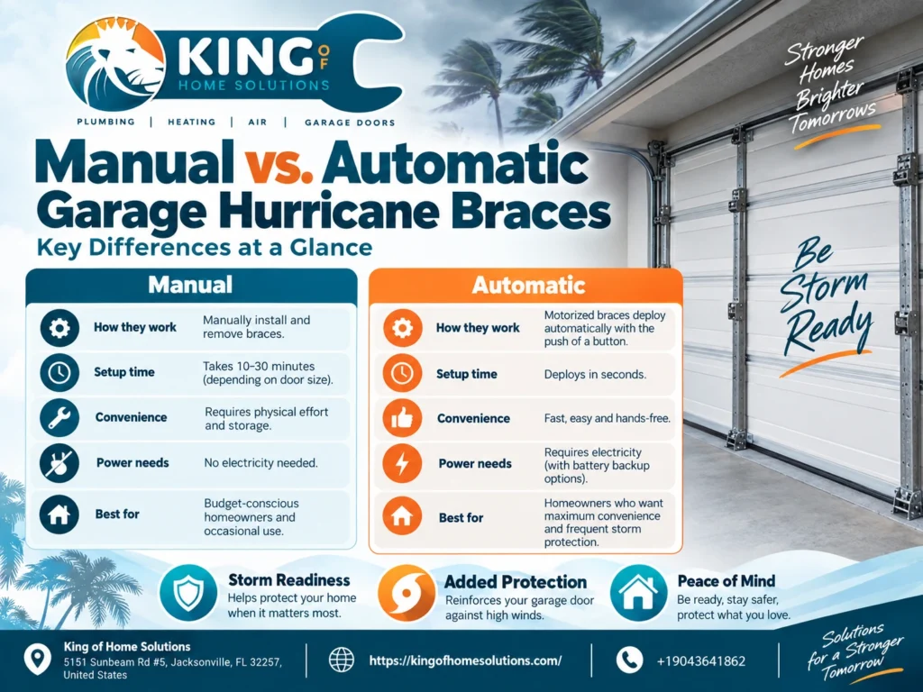 Manual vs. Automatic Garage Hurricane Braces: Which Is Better?
