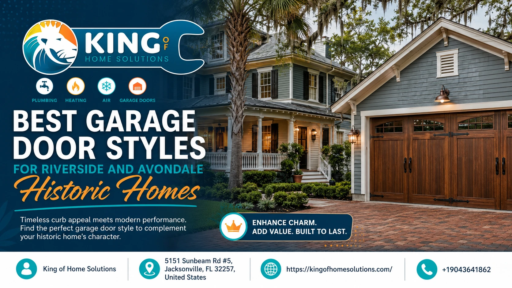 Best Garage Door Styles for Riverside & Avondale Homes