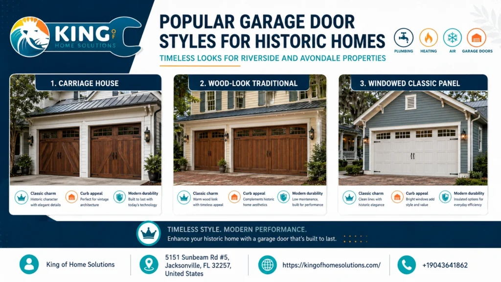 popular garage door style for historic homes