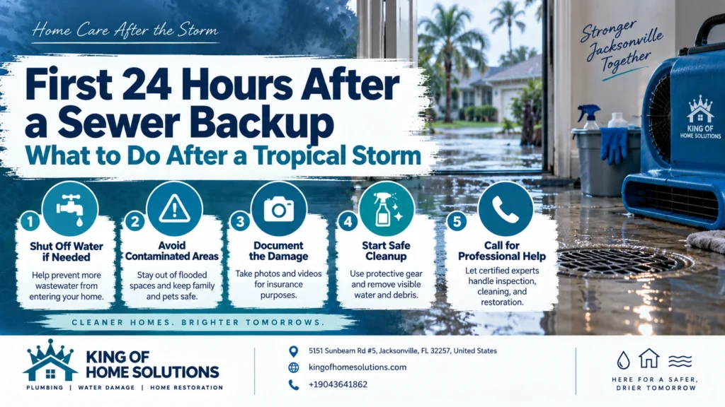 Sewer Backup After a Storm: First 24 Hours Action Plan