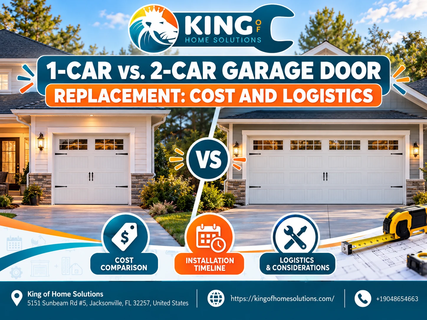1-Car vs. 2-Car Garage Door Replacement