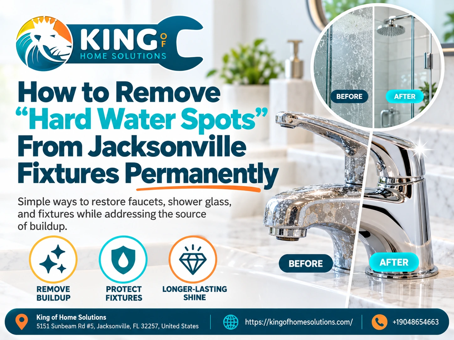 how to remove water spots from jacksonville fixtures permanently